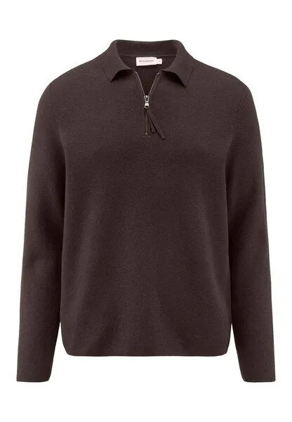 hessnatur hessnatur Milano Strick Polo Regular aus Bio-Baumwolle und Bio-Schurwolle, Kakao braun, – Produktbild 3 von 4
