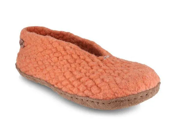 WoolFit WoolFit Handgewebte bunte Hausschuhe "Woolies" aus Wolle für Damen, Orange, – Produktbild 3 von 4