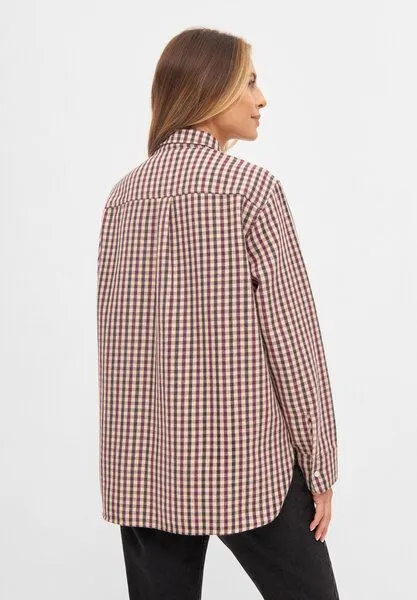 Givn Berlin Givn Berlin Damen Flanell Hemd aus Bio-Baumwolle - PAM, Beige (checked), – Produktbild 3 von 4