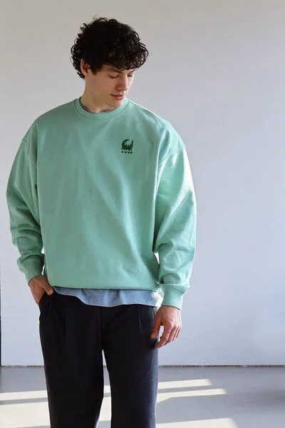 Kultgut Kultgut ProPlanet - Artdesign - Biofair Sweatpullover / an ordinary crocodile, Grün, – Produktbild 2 von 4