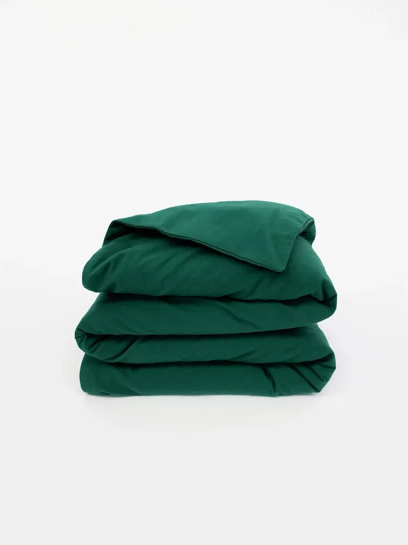 erlich textil erlich textil Cotton Select Bettdeckenbezug für Unisex aus Baumwolle-Flanell in tannengrün, Tannengrün, – Produktbild 1 von 2
