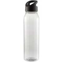 elasto elasto Trinkflasche "Wave" 600 ml – Wasserflasche für Sport & Freizeit, Transparent/schwarz, – Produktbild 1 von 1