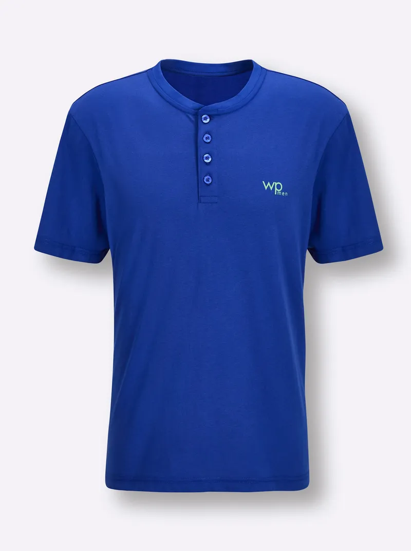 wäschepur men Schlafanzug-Shirt royalblau, Royalblau, – Produktbild 1 von 2