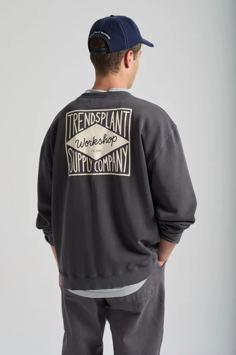 Trendsplant Trendsplant Herren vegan Sweatshirt Von Factory Oversize Farbe Forged Iron Grey, Grau, – Produktbild 2 von 2