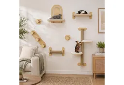 LuxusKollektion Katzen-Kletterwand Katzenregal 7-teilig Wandmontage – Produktbild 1 von 1