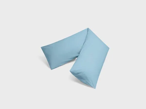 Yumeko Seitenschläferkissenbezug Yumeko aus Perkal 200TC, Blue lagoon, – Produktbild 2 von 4