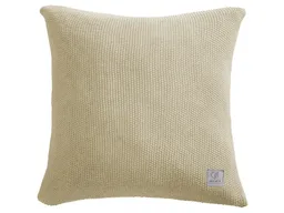 HANS NATUR Kissenbezug 50x50 cm Bio-Baumwolle Strick sand melange Mit Reißverschluss – Produktbild 1 von 1