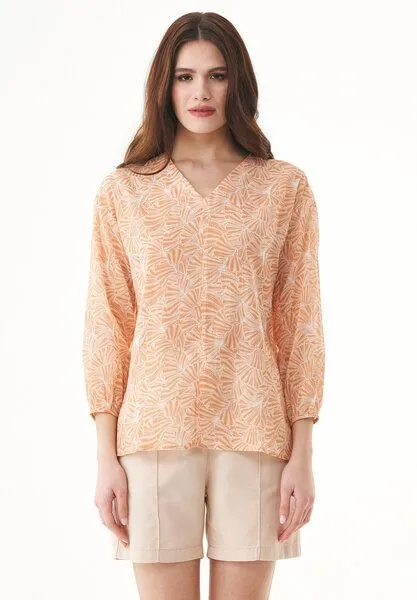 ORGANICATION ORGANICATION Bluse aus Bio-Baumwolle, Natur(indian tan flower), – Produktbild 1 von 4