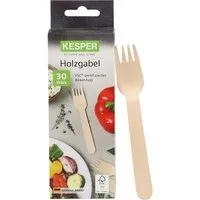 Kesper KESPER Einweggabel aus FSC-Birkenholz, 30er-Pack, Länge 16 cm – Produktbild 1 von 1