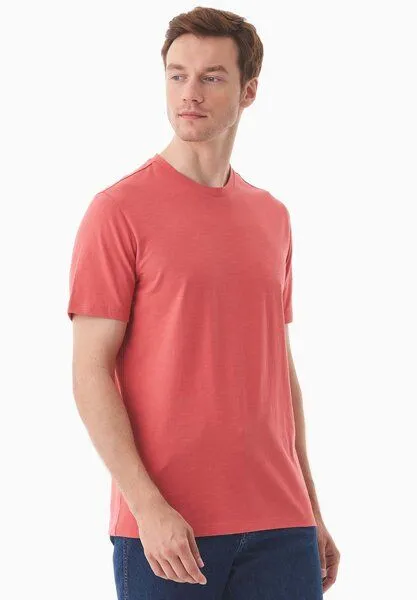 ORGANICATION ORGANICATION Basic T-Shirt aus Bio-Baumwolle, Radiant red, – Produktbild 3 von 4