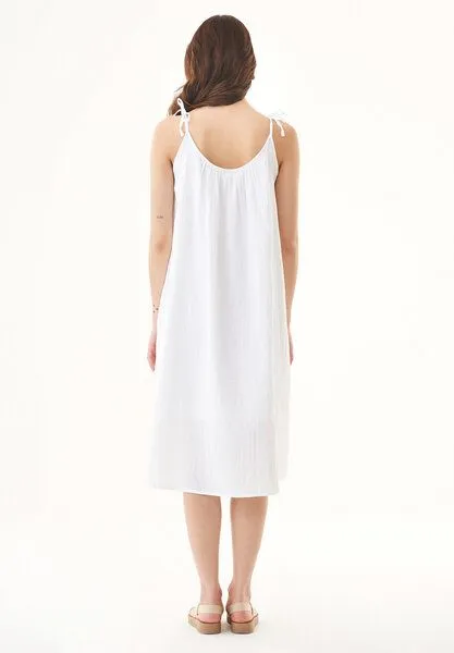 ORGANICATION ORGANICATION Spaghettiträger-Kleid aus Bio-Baumwolle, Weiß(white), – Produktbild 4 von 4
