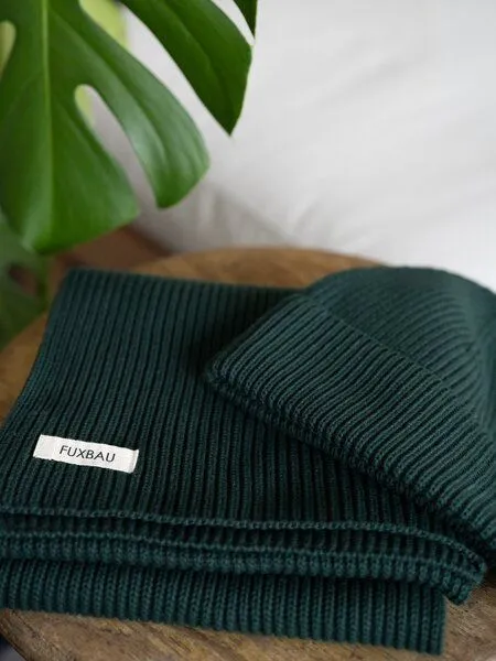 FUXBAU FUXBAU 4Seasons Strickschal, Waldgrün, – Produktbild 3 von 4