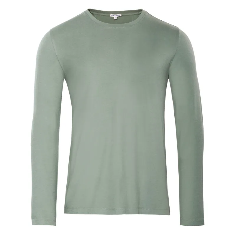 Living Crafts Living Crafts Herren Langarm-Shirt (100% Bio-Baumwolle), Grün, – Produktbild 8 von 8