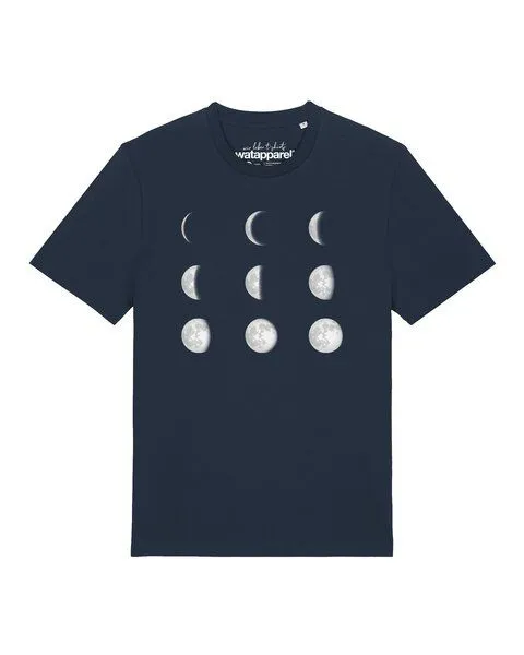 watapparel watapparel T-Shirt Unisex Moonphases, French navy, – Produktbild 1 von 2