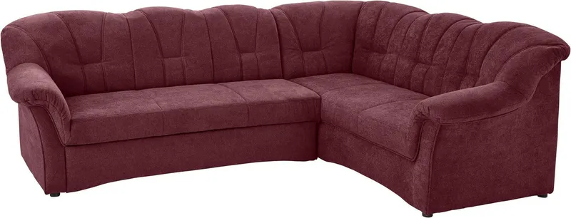 DOMO collection Ecksofa Papenburg B/T/H: 242/190/84 cm L-Form, wahlweise mit Bettfunktion, Langer Schenkel links oder rechts, Lila, – Produktbild 4 von 5