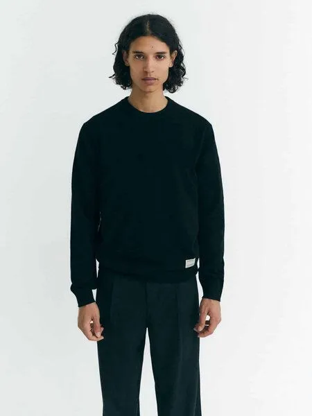 thinking mu thinking mu Herren Pullover - Lucien Knitted Sweater - aus Wolle, Black (schwarz), – Produktbild 1 von 3