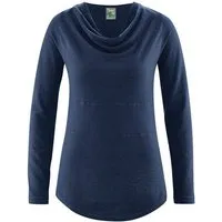 HempAge HempAge Damen Langarmshirt mit Wasserfallkragen Hanf/Biobaumwolle – Produktbild 1 von 1