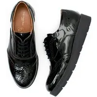 Will s Vegan Store Will's Vegan Store Damen vegan Brogues Flatform Lack Schwarz – Produktbild 1 von 1