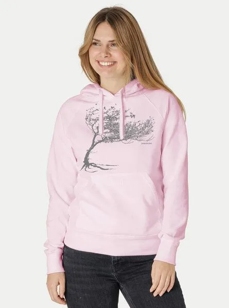 Peaces.bio - handbedruckte Biomode Peaces.bio - handbedruckte Biomode Bio-Damen-Kapuzensweater "Windytree", Rosa, – Produktbild 1 von 3