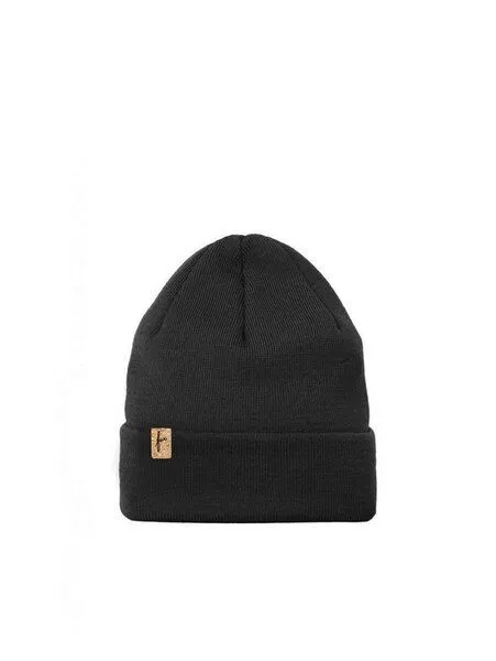FUXBAU FUXBAU Kinder Merino Kork Beanie, Schwarz, – Produktbild 1 von 3