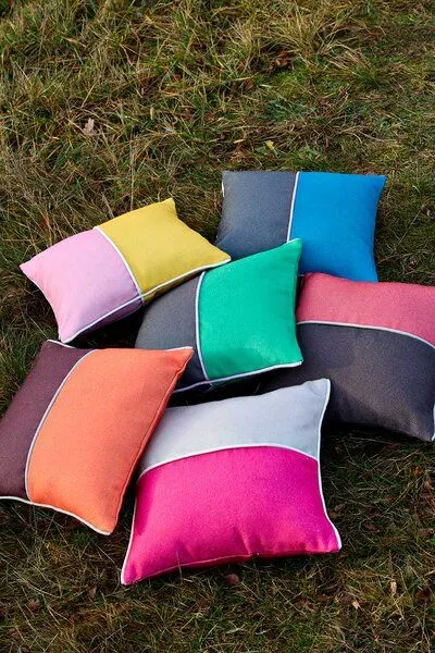 liv interior liv interior Recyceltes In-/Outdoor Kissen PALO, Blau/grau, – Produktbild 2 von 4