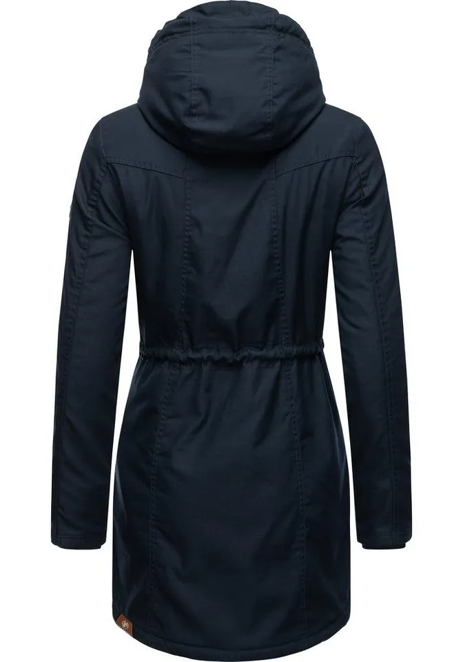 ragwear ragwear Wintermantel Elsie stylischer Winterparka mit Kapuze und Teddyfleece, Blau, – Produktbild 4 von 4