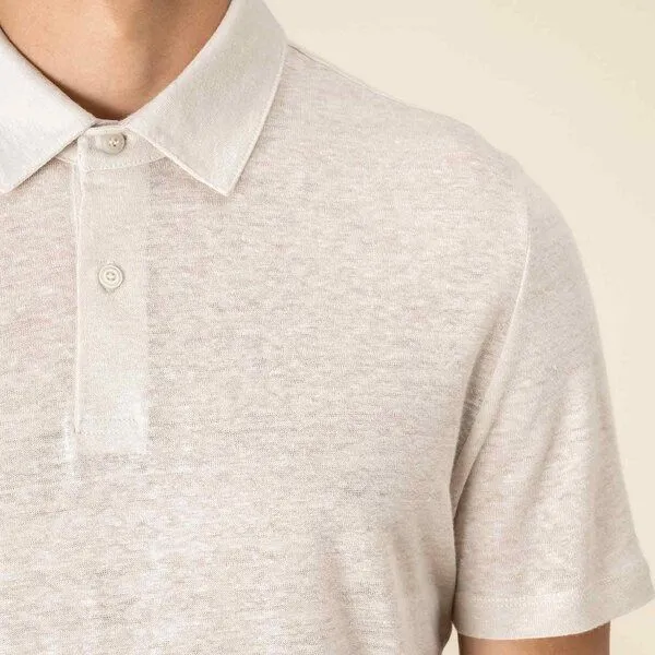 YTWOO YTWOO Leichtes Herren Leinen Poloshirt, Linen sand, – Produktbild 3 von 4