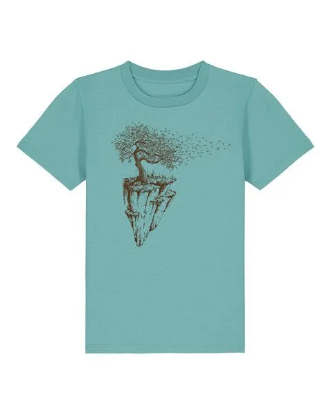 Life-Tree Life-Tree Shirt aus Biobaumwolle Fairwear für Kids "Maple Island" in verschiedenen Farben, Teal monstera, – Produktbild 1 von 1