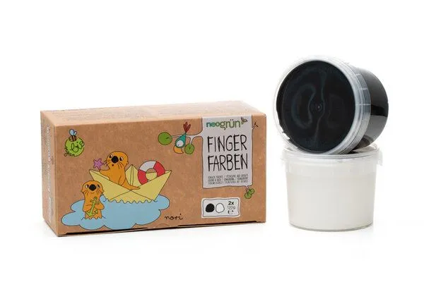 neogrün neogrün Fingerfarben 2er Set "Nori", Schwarz/weiß, – Produktbild 2 von 7