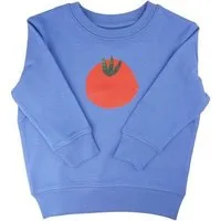 MelaDi Meladi Kinder Sweater aus Biobaumwolle - Tomate auf Aqua Blue – Produktbild 1 von 1