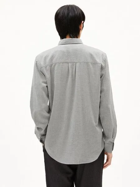 ARMEDANGELS ARMEDANGELS Herren Hemd - Araamo - aus Baumwolle, Silver melange (grau), – Produktbild 2 von 4