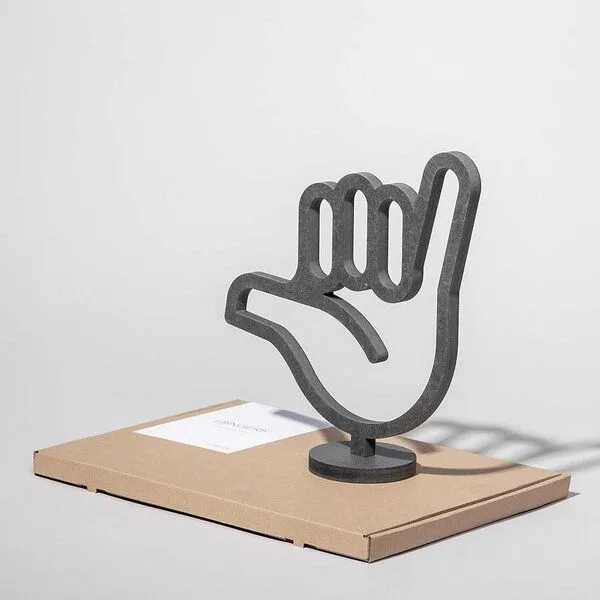 Fyngers Fyngers Dekorationsobjekt gefräst aus Valchromat - Modell Hang Loose – Produktbild 4 von 4