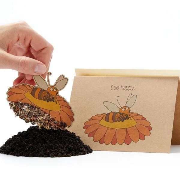 Die Stadtgärtner Die Stadtgärtner Grußkarte "Bee Happy" Wildblumensamen – Produktbild 2 von 3