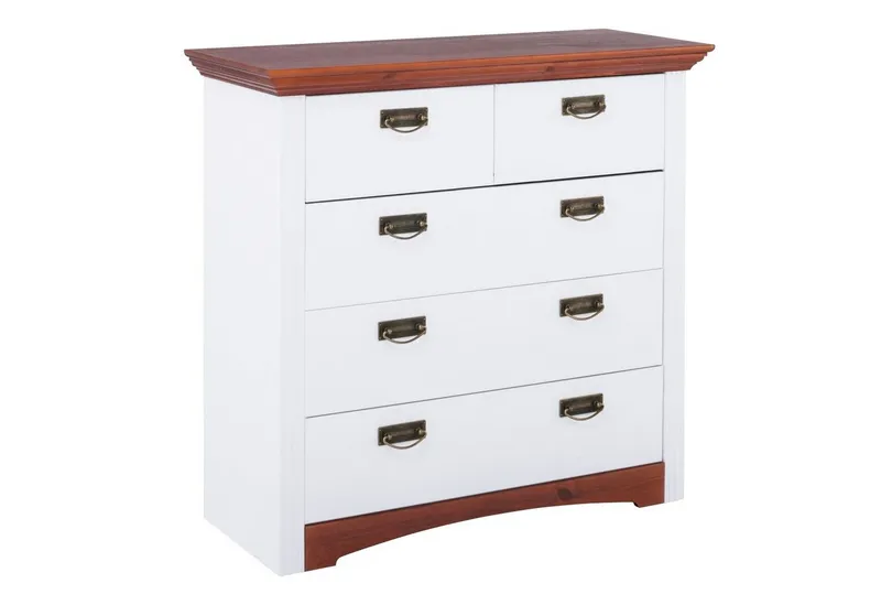 OTTO home Schubkastenkommode Konrad, Kommode, im Landhausstil, rustikal, Breite 94 cm, aus massiver, FSC®-zertifizierter Kiefer, Weiß, – Produktbild 2 von 8