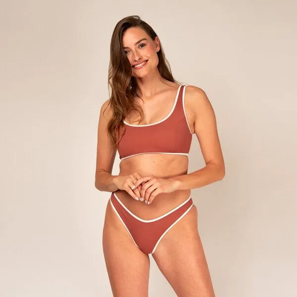 Woodlike Ocean Woodlike Ocean Contour Cheeky Bikini Pant - wendebar weiß / rose brown / lila, Braun, – Produktbild 2 von 4