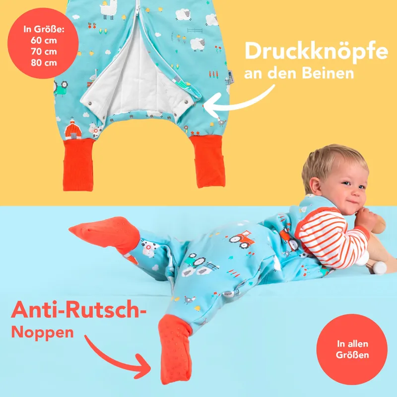 schlummersack Schlummersack Schlafsack mit Füßen 3.5 Tog, Blau, – Produktbild 1 von 5