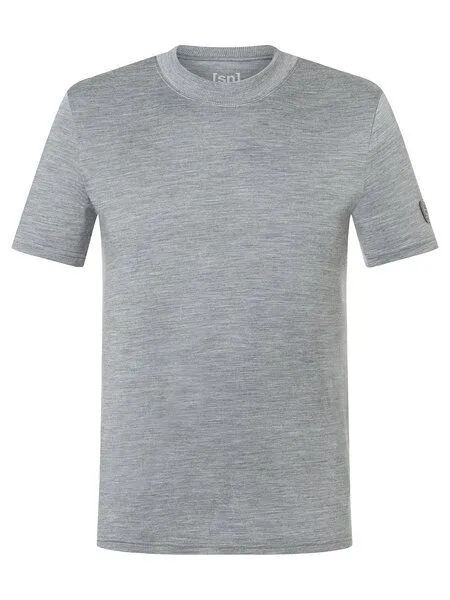 Super.Natural Super.Natural T-Shirt Casual Rib Bio J Tee für Herren, Merino, Cashmere grey melange, – Produktbild 4 von 4