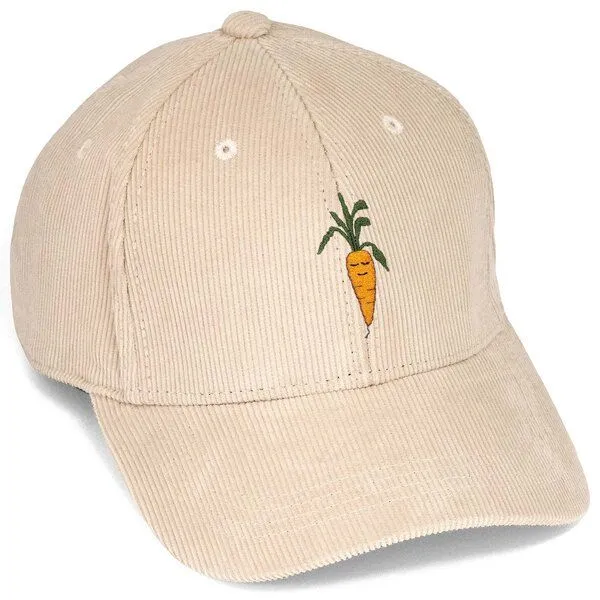 LIGARTI Bestickte Cord Cap – Karotte – LIGARTI Tiermanufaktur, Sand, – Produktbild 1 von 4