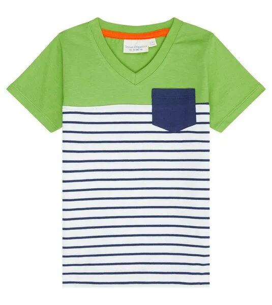 Sense Organics & friends in cooperation with GARY MASH Sense Organics & friends in cooperation with GARY MASH Kinder T-Shirt V-Ausschnitt aus Bio-Baumwolle, Grün, – Produktbild 1 von 4