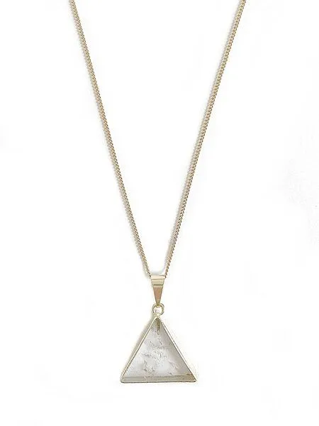 Crystal and Sage Crystal and Sage Bergkristall Dreieck Halskette, aufrecht, vergoldet oder versilbert, Gold, – Produktbild 2 von 8