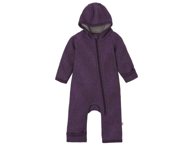 Disana Disana Baby Walk-Overall mit Zipper Bio-Merinowolle aubergine Gr.86/92, Lila, – Produktbild 1 von 2