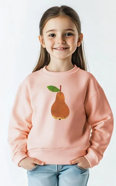 MelaDi Meladi Kinder Sweater aus Biobaumwolle - Birne auf Creme Latte, Natural white, – Produktbild 3 von 6
