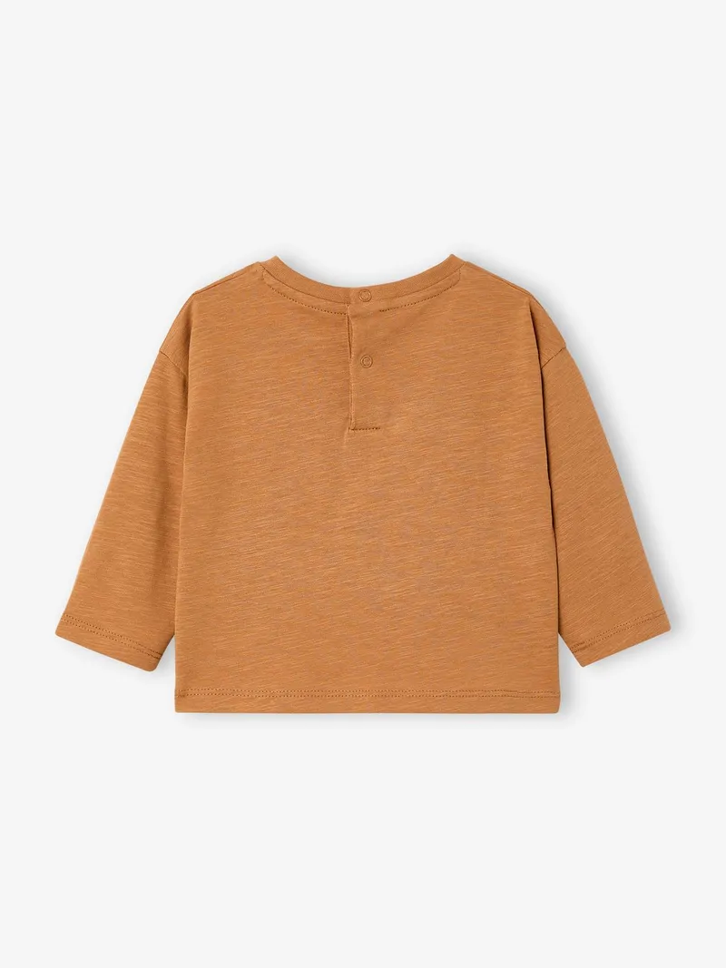 Vertbaudet Langarmshirt mit Print Baby Jungen, Karamell, – Produktbild 4 von 4