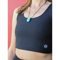 Arctic Flamingo Arctic Flamingo Yoga Top aus Lyocell - Yoga Croptop - Cropped Sporttop aus Naturfasern. Vorderteil doppellagig., Schwarz, – Produktbild 1 von 1