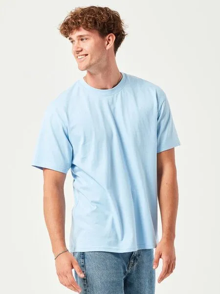 COREBASE COREBASE T-Shirt "BoxFit" aus 100% Bio-Baumwolle, Skyblue (blau), – Produktbild 2 von 4