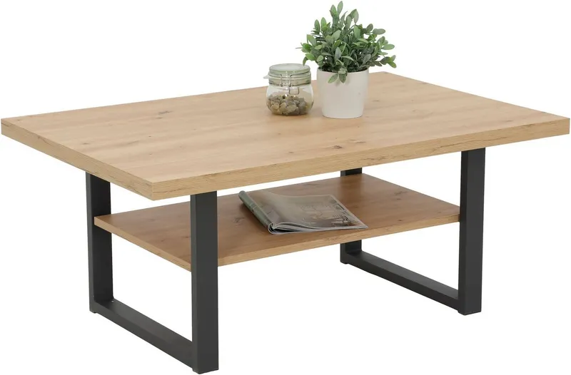 HELA Couchtisch ANTON, mit Ablagefläche, Braun|schwarz, – Produktbild 8 von 8