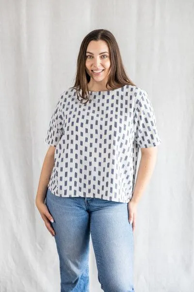 Jyoti - Fair Works Jyoti - Fair Works Bio-Baumwoll Shirt Sarala Ikat, Ikat, – Produktbild 1 von 4
