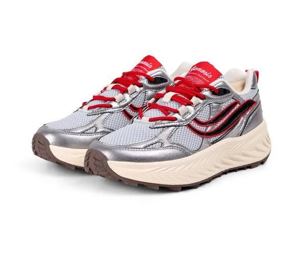 Genesis Footwear Genesis Footwear vegane Sneakers G-Eco '99, bulky, Silber-rot, – Produktbild 1 von 2