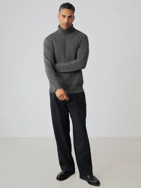Honest Basics Honest Basics Herren Chunky Rollkragenpullover aus 100% Bio-Baumwolle, Slate, – Produktbild 4 von 4