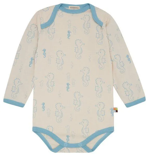 loud + proud loud + proud Babys & Kinder Body langarm Druck, GOTS-zertifiziert, Air(blau), – Produktbild 1 von 2